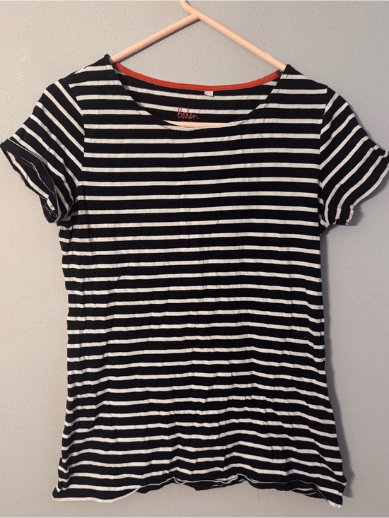 Boden Tops - Boden Black and White Striped Short Sleeve Tee Cotton
